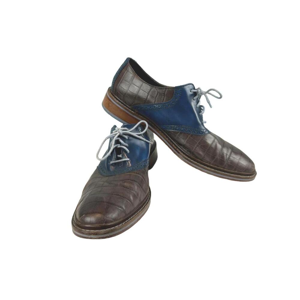 Cole Haan Men's Leather Dress Shoes - Stylish Brown & Blue